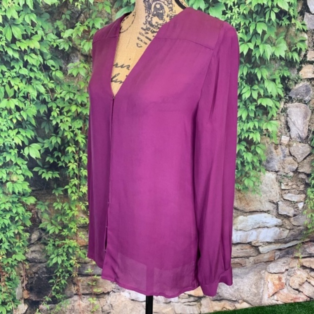 Joie Burgandy Silk Blouse S